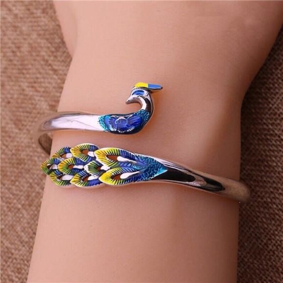 Peacock Opening Bracelet - Picture 1 of 4